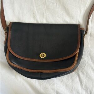 COACH Black and Brown Leather Crossbody Bag